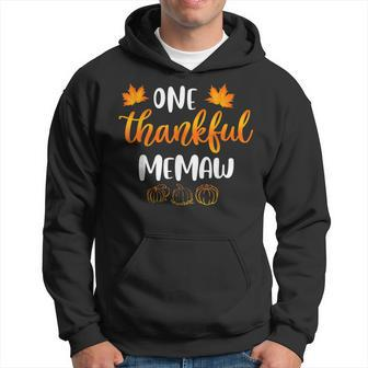 One Thankful Memaw Fall Thanksgiving Autumn Funny Gifts Hoodie - Thegiftio UK