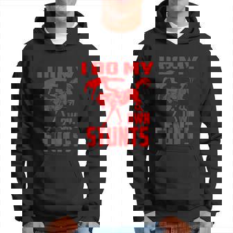 I Do My Own Stunts Cute Horse Equestrian Rider Men Hoodie - Thegiftio