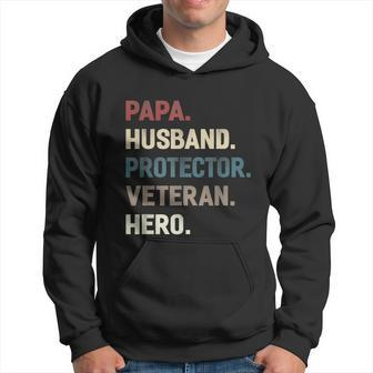 Papa Husband Protector Veteran Hero Grandpa Dad Men Tshirt Men Hoodie - Thegiftio UK