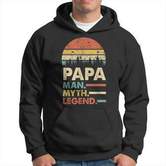 Papa Man Myth Legend Vintage For Mens Dad Father Men Hoodie - Thegiftio UK