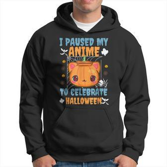 I Paused My Anime To Celebrate Halloween Japanese Anime Men Hoodie - Thegiftio UK