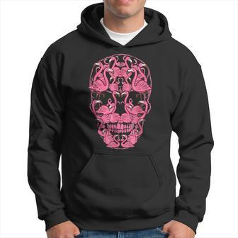 Pink Flamingo Skull Breast Cancer Awareness Halloween Women V3 Men Hoodie Graphic Print Hooded Sweatshirt - Thegiftio UK