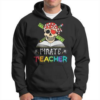 Pirate Teacher Funny Halloween Skull Adult Gift Graphic Design Printed Casual Daily Basic Men Hoodie - Thegiftio UK