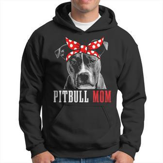 Pitbull Mom Funny Cute Vintage Pitbull Dog Mom Pullover Men Hoodie - Thegiftio UK