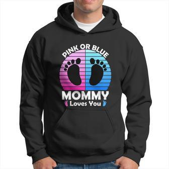 Pregnancy Announcet Mom 2021 Pink Or Blue Mommy Loves You Cool Gift Hoodie - Monsterry UK