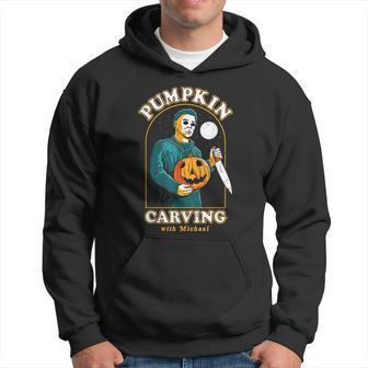 Pumpkin Carving With Michael Graphic Design Printed Casual Daily Basic V2 Hoodie - Thegiftio UK