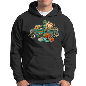 Pumpkin Farm Leopard Truck Pumpkin Lovers For Fall Lovers V2 Men Hoodie Graphic Print Hooded Sweatshirt - Thegiftio UK