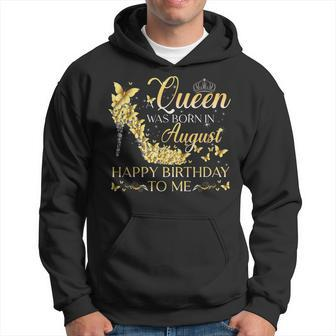 A Queen Was Born In August Happy Birthday To Me Crown Shoes Men Hoodie - Thegiftio UK