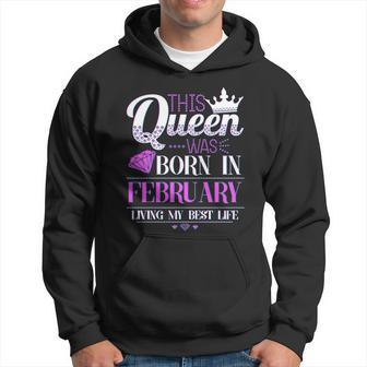 This Queen Was Born In February Living My Best Life Men Hoodie