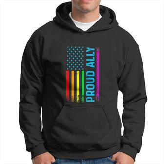 Rainbow Flag Proud Ally Lgbt Lgbtq Gay Pride Hoodie - Thegiftio UK