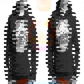 Ramen Cat Kawaii Anime Cat Ramen Lover Kawaii Neko Men Hoodie Graphic Print Hooded Sweatshirt - Thegiftio