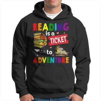 Reading Ticket Adventure Library Teacher Student Book Lovers Hoodie - Thegiftio UK