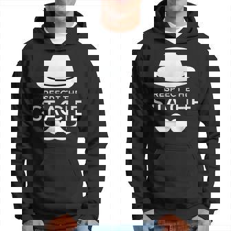 Respect The Stache Funny Mustache And Hat Fathers Day Dad Hoodie - Thegiftio UK