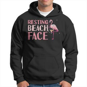 Resting Beach Face Flamingo Men Hoodie - Thegiftio UK