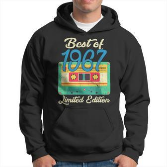 Retro Best Of 1967 Cassette Tape 55Th Birthday Decorations Men Hoodie Graphic Print Hooded Sweatshirt - Thegiftio UK