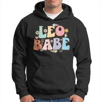 Retro Groovy Leo Babe July & August Birthday Leo Zodiac Sign Hoodie - Seseable