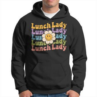 Retro Groovy Lunch Lady Teacher Back To School Lunch Lady Hoodie - Seseable