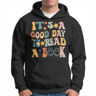 Retro Groovy National Read A Book Day Funny Book Lover Hoodie - Thegiftio UK
