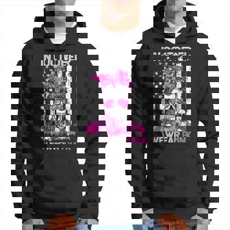 Retro In October We Wear Pink Ribbon Skull Messy Bun Breast Men Hoodie - Thegiftio