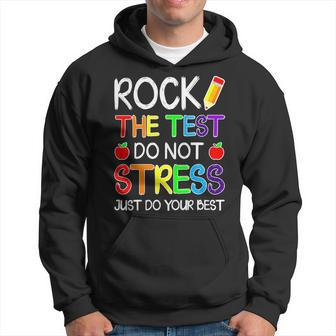 Rock The Test Do Not Stress Teacher Testing Day Rainbow Hoodie - Seseable