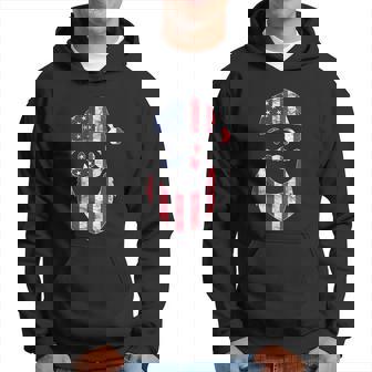 Santa Claus Face American Flag Christmas Men Hoodie - Thegiftio UK
