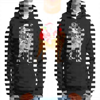 Santa Claus Riding Akita Xmas Dog Men Hoodie - Thegiftio