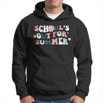 Schools Out For Summer Teacher Cool Groovy Last Day Hoodie - Seseable