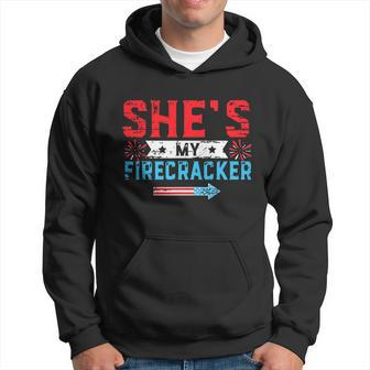 Shes My Firecracker His And Hers 4Th July Matching Couples Graphic Design Printed Casual Daily Basic Hoodie - Thegiftio UK