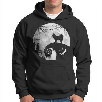 Siberian Husky And Moon Halloween Costume Dog Lover Funny Men Hoodie Graphic Print Hooded Sweatshirt - Thegiftio UK