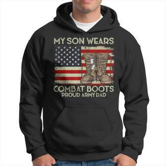 My Son Wears Combat Boots Proud Veteran Army Dad Usa Flag V2 Men Hoodie - Thegiftio UK