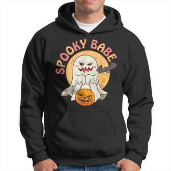 Spooky Babe Retro Groovy Halloween Custome Essential Men Hoodie - Thegiftio UK