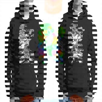 St Patricks Day Girls Dabbing Unicorn Leprechaun Lepricorn Men Hoodie - Thegiftio
