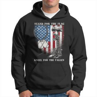 Stand For The Flag Kneel For The Fallen Graphic Design Printed Casual Daily Basic Hoodie - Thegiftio UK