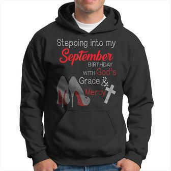Stepping Into My September Birthday With Gods Grace & V2 Men Hoodie - Thegiftio UK