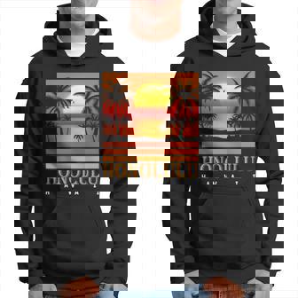 Sunset Honolulu Hawaii Summer Plam Tree Hoodie - Thegiftio