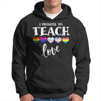 Teacher Ally Lgbt Teaching Love Rainbow Pride Month V2 Hoodie - Seseable