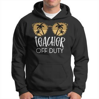 Teacher Off Duty Leopard Shirt Teacher Leopard Sunglasses Hoodie - Seseable