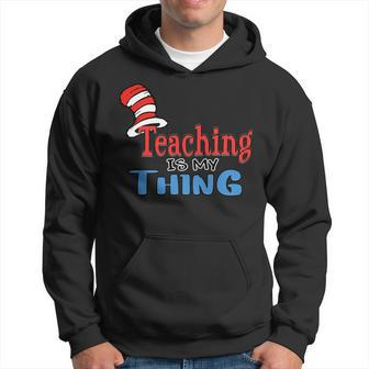 Teaching Is My Things Dr Teacher Red And White Stripe Hat Hoodie - Seseable