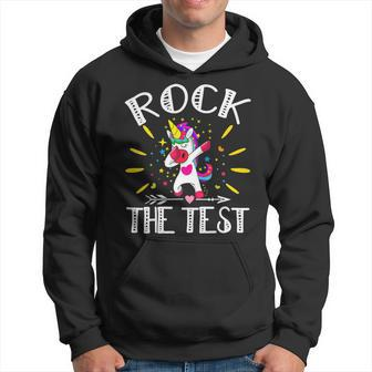 Test Day Rock The Test Teacher Testing Day Unicorn Teacher Hoodie - Seseable