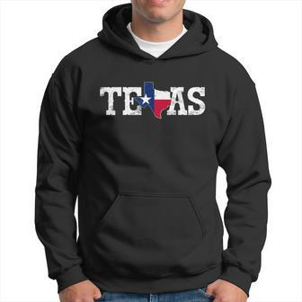 Texas Shaped Flag Grunge Distressed Texas Men Hoodie - Thegiftio UK