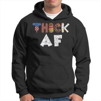 Thick Af Funny Donut Fitness Weightlifting Funny Gym Hoodie - Thegiftio UK