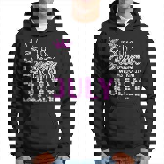 This Queen Was Born In July Birthday Pink Diamond Crown Men Hoodie Graphic Print Hooded Sweatshirt - Thegiftio UK