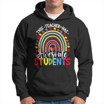 This Teacher Has Awesome Students Rainbow Autism Awareness Hoodie - Seseable