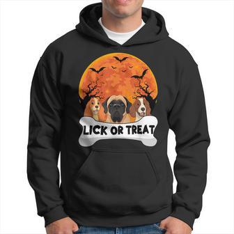 Trick Lick Or Treat Dog Lover Dad Mom Halloween Men Hoodie - Thegiftio