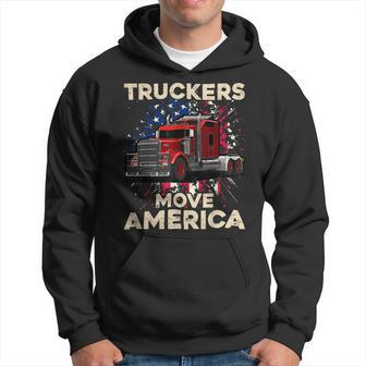 Trucker Truck Driver Trucker American Flag Truck Driver Hoodie - Seseable