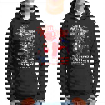 Trucker Trucker American Flag Funny Trex Fireworks 4Th Of July Hoodie - Seseable