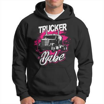 Trucker Trucker Babe Female Truck Driver Woman Trucker_ Hoodie - Seseable