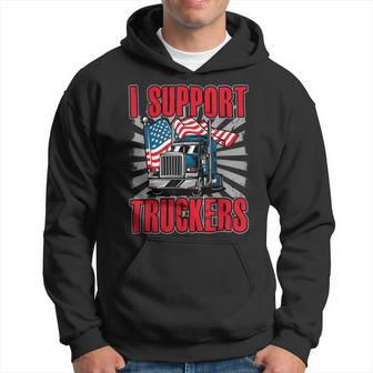 Trucker Trucker Support I Support Truckers Freedom Convoy Hoodie - Seseable