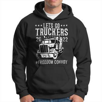 Trucker Trucker Support Lets Go Truckers Freedom Convoy Hoodie - Seseable