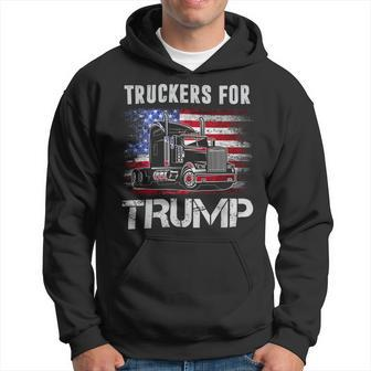 Trucker Truckers For Trump Re Elect President 4Th Of July Hoodie - Seseable
